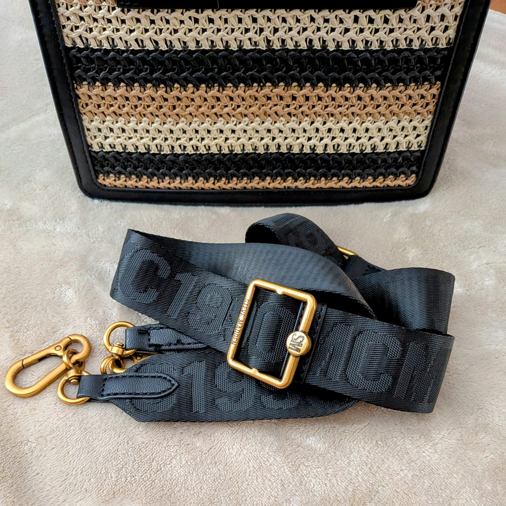 Steve Madden Black and Tan Striped Satchel - Picture 5 of 5